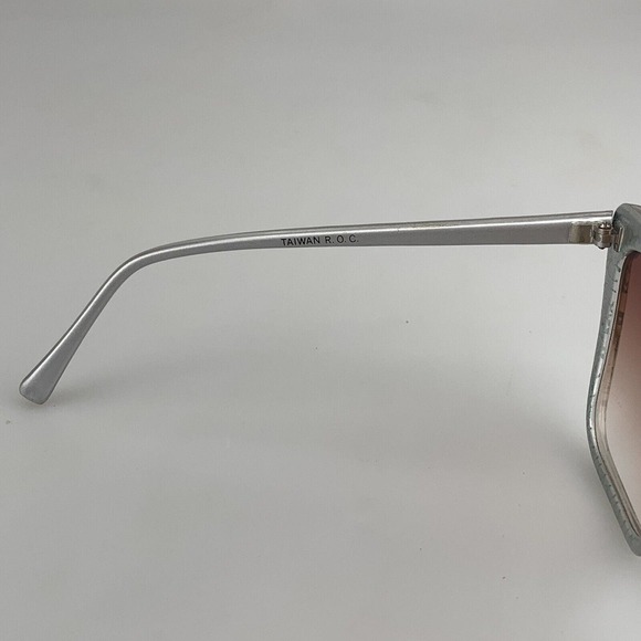 Vintage Cool-Ray Sunglasses Flat Top Shield Green Patterned Square Oversized - Picture 5 of 10